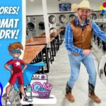 Thumbnail: a man in a cowboy hat and vest by front-loading washers in a laundromat, with cartoon cowboys and bold text: "LET'S DO CHORES! LAUNDRY AND LAUNDRY!" and a "COWBOY JACK" graphic.