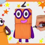 How to draw Numberblock Two | Drawing Tutorial for Kids | @Numberblocks - Kingdom Kids Zone, Little Learners - Numberblocks