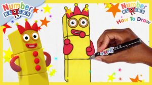 How to draw Numberblock Three | Drawing Tutorial for Kids | @Numberblocks - Kingdom Kids Zone, Little Learners - Numberblocks