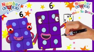How to draw Numberblock Six | Drawing Tutorial for Kids | @Numberblocks - Kingdom Kids Zone, Little Learners - Numberblocks