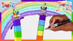 How to draw Numberblock Seven | Drawing Tutorial for Kids | @Numberblocks - Kingdom Kids Zone, Little Learners - Numberblocks