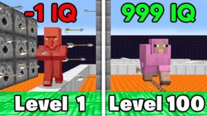 Testing Minecraft Mob IQ From Level 1 to Level 100 - Gameplay, Kingdom Kids Zone, Minecraft - EYstreem