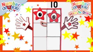 How to draw Numberblock Ten | Drawing Tutorial for Kids | Learn to Count 1 to 10 | @Numberblocks - Kingdom Kids Zone, Little Learners - Numberblocks