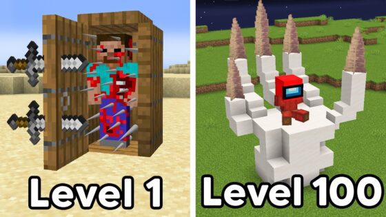 Scary Minecraft Build Hacks From Level 1 to Level 100 - Gameplay, Kingdom Kids Zone, Minecraft - EYstreem