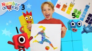 Sporty Stampolines Art Make for Kids | Crafts for Kids | Learn to Count 123 | @Numberblocks - Kingdom Kids Zone, Little Learners - Numberblocks