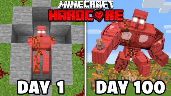I Survived 100 Days as Blood Golem in Hardcore Minecraft - Gameplay, Kingdom Kids Zone, Minecraft - EYstreem