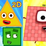 2d and 3d Numberblocks Compared! | Learn shapes & learn to count |@Numberblocks - Kingdom Kids Zone, Little Learners - Numberblocks