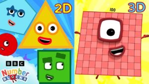 2d and 3d Numberblocks Compared! | Learn shapes & learn to count |@Numberblocks - Kingdom Kids Zone, Little Learners - Numberblocks