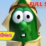 Thumbnail image from VeggieTales featuring a surprised green cucumber character with torn wrapping, 'FULL STORY' text in the corner and VeggieTales logo nearby.