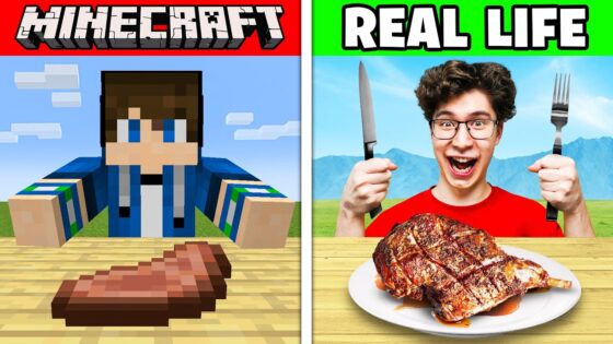 I Tried Eating Every Minecraft Food in Real Life! - Gameplay, Kingdom Kids Zone, Minecraft - EYstreem