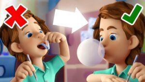 The RIGHT Way to Chew Gum! | The Fixies | Animation for Kids - Kingdom Kids Zone, Little Learners - The Fixies