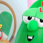 Larry the cucumber from VeggieTales smiles beside the 30th anniversary logo and 'Meet Larry' text.