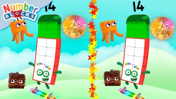 Spot the Difference with Numberblock Fourteen | Learn to Count and Observe | @Numberblocks - Kingdom Kids Zone, Little Learners - Numberblocks