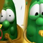 VeggieTales celebration image showing two green cucumber characters with a 30th anniversary badge in the corner.