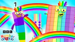 🌈 Colourful Rainbow Maths Adventure | 123 – Learn to Count with Fun! | Numberblocks - Kingdom Kids Zone, Little Learners - Numberblocks