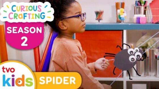 CURIOUS CRAFTING🖍✂️ Climbing Spider 🕷 Season 2 Fun Arts & Crafts For Kids | TVOkids - Kingdom Kids Zone, Little Learners - TVOkids Preschool