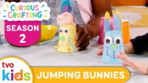 CURIOUS CRAFTING🖍✂️ Jumping Cup Bunnies 🐰 Season 2 Fun Arts & Crafts For Kids | TVOkids - Kingdom Kids Zone, Little Learners - TVOkids Preschool