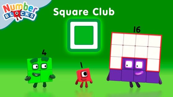 Square Club and Square Numbers for Kids 🟩 | Counting Maths Cartoon – 123 | @Numberblocks - Kingdom Kids Zone, Little Learners - Numberblocks