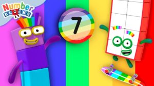 Rainbow Senens Club! 🌈 | Maths for Kids | Learn to count – 123 | Numberblock - Kingdom Kids Zone, Little Learners - Numberblocks