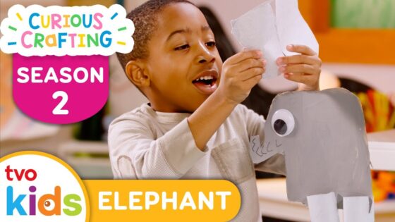 CURIOUS CRAFTING🖍✂️ Cardboard Elephant 🐘 Season 2 Fun Arts & Crafts For Kids | TVOkids - Kingdom Kids Zone, Little Learners - TVOkids Preschool