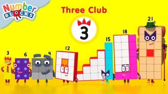 Made of Three Club! Numbers for Kids 🟡 | Counting Maths Cartoon – 123 | Numberblock - Kingdom Kids Zone, Little Learners - Numberblocks