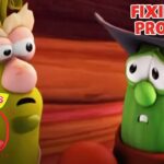 Two VeggieTales characters in a tense conversation on a VeggieTales 30th anniversary thumbnail saying 'Fixing Our Problems'.