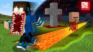 If I Touch Grass, Minecraft Gets More SCARY - Gameplay, Kingdom Kids Zone, Minecraft - EYstreem