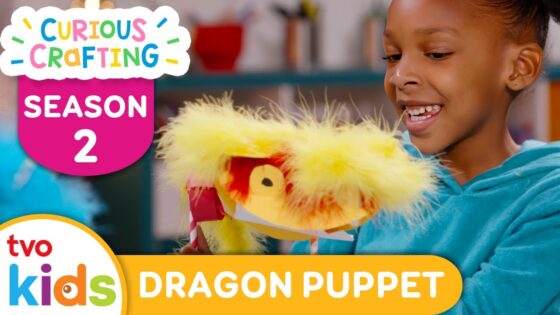CURIOUS CRAFTING🖍✂️ Dragon Puppet 🐉 Season 2 Fun Arts & Crafts For Kids | TVOkids - Kingdom Kids Zone, Little Learners - TVOkids Preschool