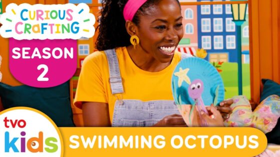 CURIOUS CRAFTING🖍✂️ Swimming Octopus 🐙 Season 2 Fun Arts & Crafts For Kids | TVOkids - Kingdom Kids Zone, Little Learners - TVOkids Preschool