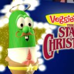 VeggieTales: The Star of Christmas promotional image with a green veggie character inside a glowing star and the title text nearby.