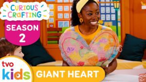 CURIOUS CRAFTING🖍✂️ Giant Paper Heart ❤️ Season 2 Fun Arts & Crafts For Kids | TVOkids - Kingdom Kids Zone, Little Learners - TVOkids Preschool