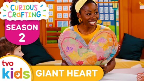 CURIOUS CRAFTING🖍✂️ Giant Paper Heart ❤️ Season 2 Fun Arts & Crafts For Kids | TVOkids - Kingdom Kids Zone, Little Learners - TVOkids Preschool