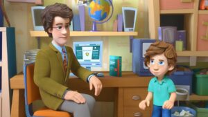 Tom Thomas and Dad team up to fix the computer! | The Fixies - Kingdom Kids Zone, Little Learners - The Fixies