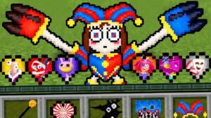 Minecraft, But There’s AMAZING DIGITAL CIRCUS Hearts - Gameplay, Kingdom Kids Zone, Minecraft - EYstreem