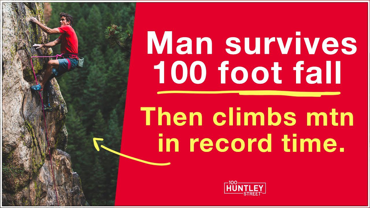 Climber survives 100 foot fall off cliff & breaks record ‣ Witness21