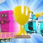 Cars, Trains and Automobiles! 🏆 | Learn to count and race! 3 2 1 Go! | Numberblocks - Kingdom Kids Zone, Little Learners - Numberblocks