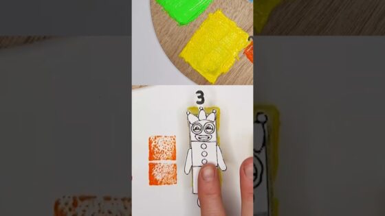 Numberblocks Stampolines DIY: 🎨 Arts & Crafts for Kids | Colors and Numbers #shorts - Kingdom Kids Zone, Little Learners, Shorts - Numberblocks
