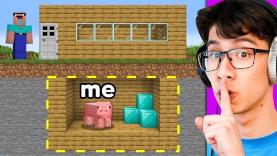 How Long Can I Hide in a Noob's Base Disguised as a Mob? - Gameplay, Kingdom Kids Zone, Minecraft - EYstreem