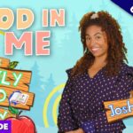 Smiling woman beside bright wooden signs reading 'God in Me', 'The Daily Devo Show' and 'Joshua 1:9' with an 'Exclusive' banner in a colorful thumbnail.