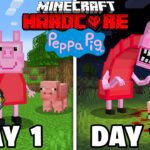 I Survived 100 DAYS as PEPPA PIG in Hardcore Minecraft - Gameplay, Kingdom Kids Zone, Minecraft - EYstreem