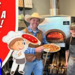 Thumbnail: four people in a pizza shop by a wood-fired oven; left red panel says “LET'S MAKE A PIZZA!” with Cowboy Jack branding.续? (shortened) Wait