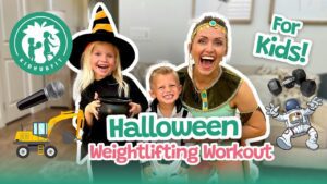 Halloween Workout For Kids! (Ages 3 to 7) Weightlifting Using Toys For Weights! Kids Lifting Weights - Kingdom Kids Zone, Little Learners - Happy Hubbard’s - Educational Videos for Kids