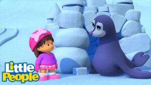 Little People | Mia Wants to Help Momma Seal! 🦭 | Winter Cartoons | Little People Fisher Price - Kids TV Series, Kingdom Kids Zone - Little People - Fisher Price