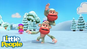 Little People | Monkey See, Monkey Don't (Snow Edition) 🐵 | Educational | Little People Fisher Price - Kids TV Series, Kingdom Kids Zone - Little People - Fisher Price
