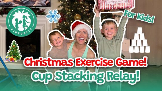 Home Exercise For Kids! Family Cup Stacking Relay! Kids Christmas Workout Game! Kids Indoor Workout! - Kingdom Kids Zone, Little Learners - Happy Hubbard’s - Educational Videos for Kids