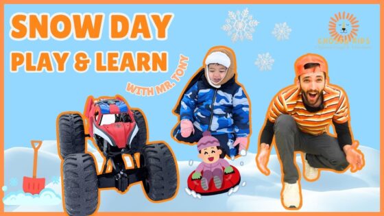 PLAYING IN THE SNOW WITH MONSTER TRUCK, SLEDDING, SNOW ANGELS, AND MORE | FUN PLAYING VIDEO FOR KIDS - Kingdom Kids Zone, Little Learners - Chosen Kids - Christian Education & Fun