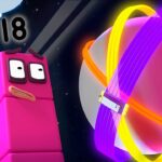 Ride the Rays Fun with Numberblock 18 🏎️ | Learn to Count | @Numberblocks - Kingdom Kids Zone, Little Learners - Numberblocks
