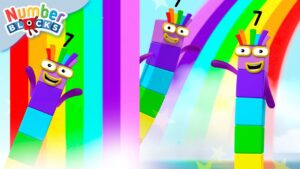 Numberblock Seven's Rainbow Spectacular! 🌈 | Counting for Kids | @Numberblocks - Kingdom Kids Zone, Little Learners - Numberblocks