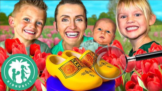 Kids Scavenger Hunt in a Colorful Flower Garden!🌷🔍Find Wooden Shoes! 👟 Learn Through Outdoor Play! - Kingdom Kids Zone, Little Learners - Happy Hubbard’s - Educational Videos for Kids