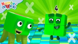 Four Times Tables! – Multiplication Challenge #4 ✖️ | Learn to Count for Kids 123 | @Numberblocks - Kingdom Kids Zone, Little Learners - Numberblocks